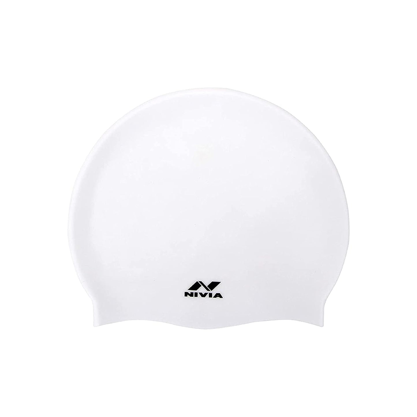 Nivia Classic Silicone Swimming Cap for Adults | Premium Stretch Silicone Swim Cap | Waterproof Hair Protection | Comfortable Unisex Swimming Cap for Men & Women | Black