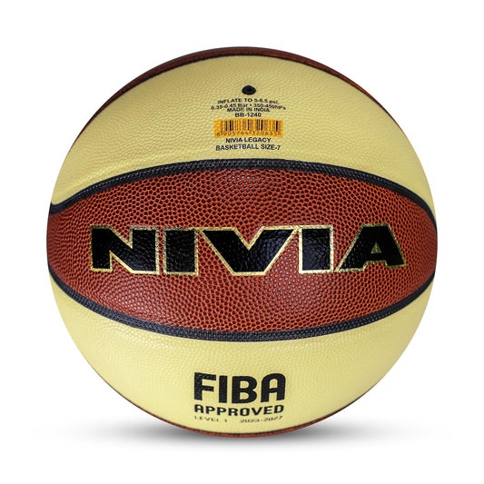 Nivia Legacy Basketball Size 7 - FIBA Level 1 Composite PU Match Basketball