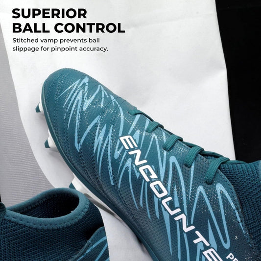 Nivia Encounter Pro 10.0 Football Shoes – Synthetic Leather Upper, TPU Stud Sole, Die-Cut EVA Insole | Lightweight Comfort, Grip & Durability for Hard Ground/Grass - Best Price online Prokicksports.com