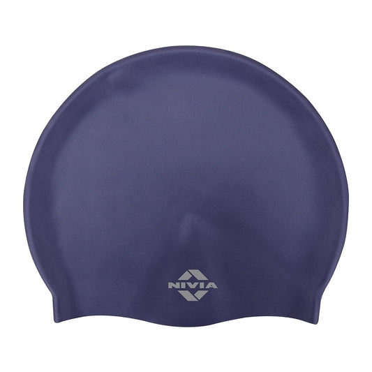 Nivia Classic Silicone Swimming Cap for Adults | Premium Stretch Silicone Swim Cap | Waterproof Hair Protection | Comfortable Unisex Swimming Cap for Men & Women | Black
