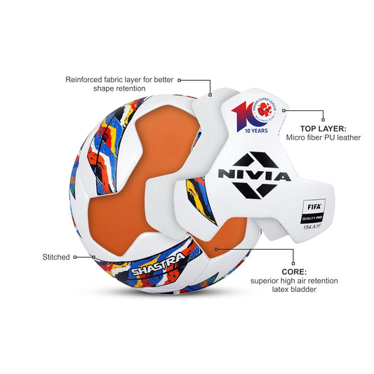Nivia Shastra Football - Official ISL Match Ball | FIFA Quality Pro Football Size 5