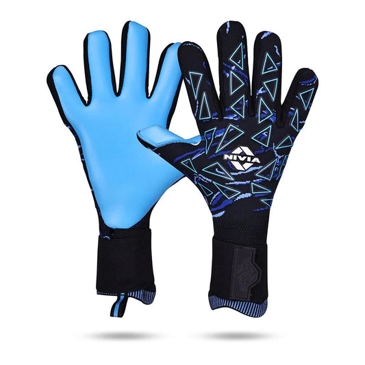 Nivia Nitro Goalkeeper Gloves - 4mm Super Soft Latex Palm | Match & Amp - Training Gloves