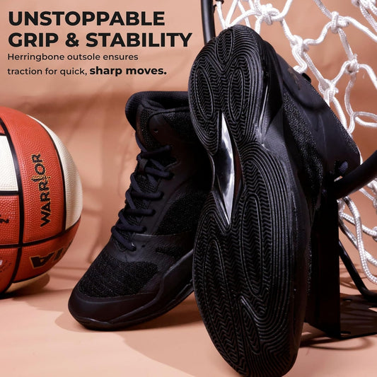 Nivia Combat 2.0 Basketball Shoes for Men - Mid Top Basketball Shoes with TPU Shank