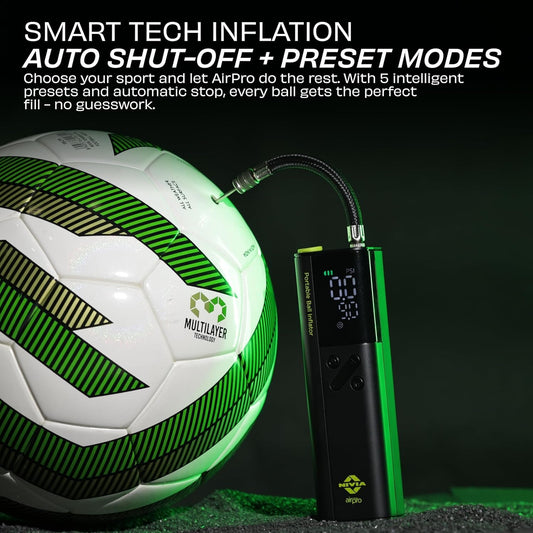 Nivia AirPro Portable Electric Ball Inflator - 18 PSI Digital Air Pump with USB-C Charging