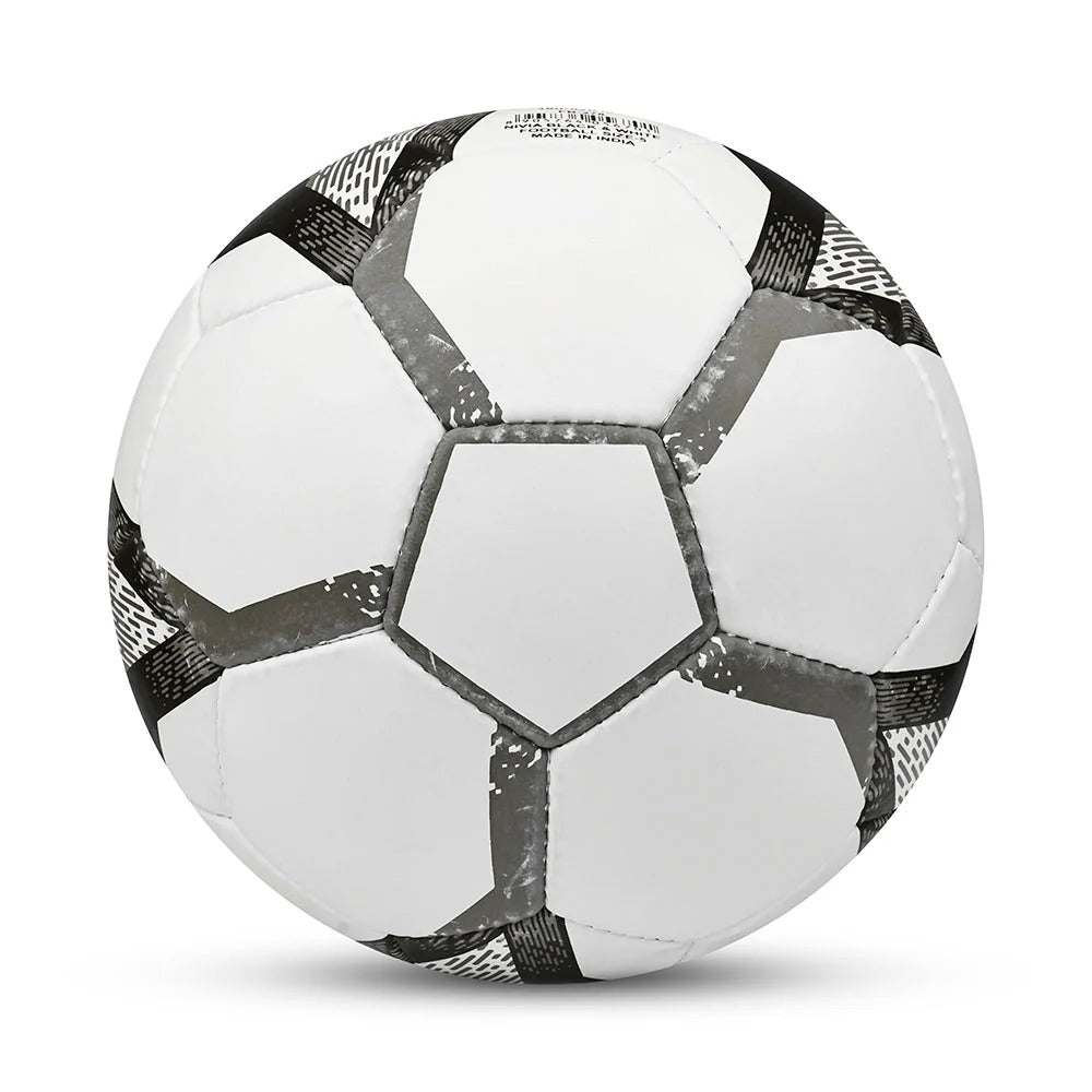 Nivia Black & White Football Size 4 - 32 Panel Training Ball | Rubberized Stitched Football