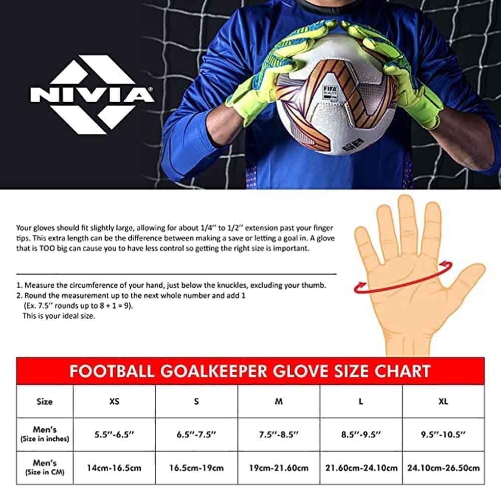 Nivia Ditmar Spider Goalkeeper Gloves - Hyper Grip Latex Palm | Match & amp - Training Gloves