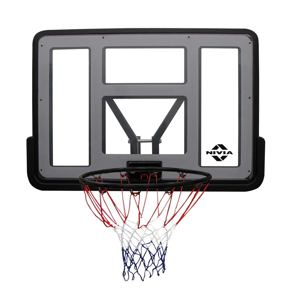Nivia Pro Slam Basketball Board Acrylic BB-1320 | 110 × 75 cm Acrylic Backboard | Steel Rim | Wall Mount Basketball Hoop