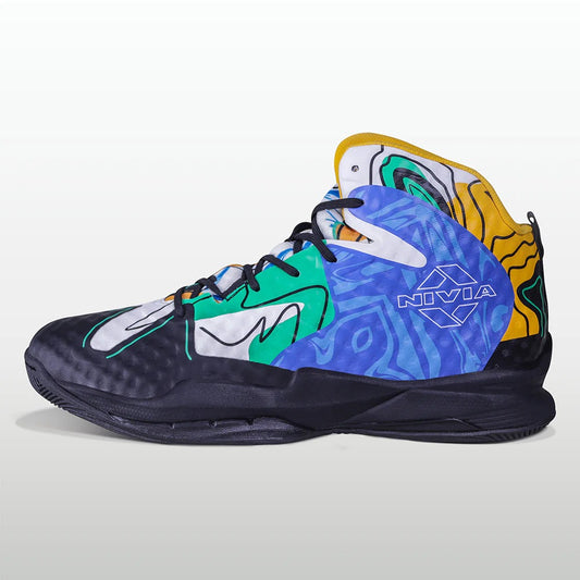 Nivia Street Art Basketball Shoes for Men - Mid Top Basketball Shoes with Duofoam Cushioning