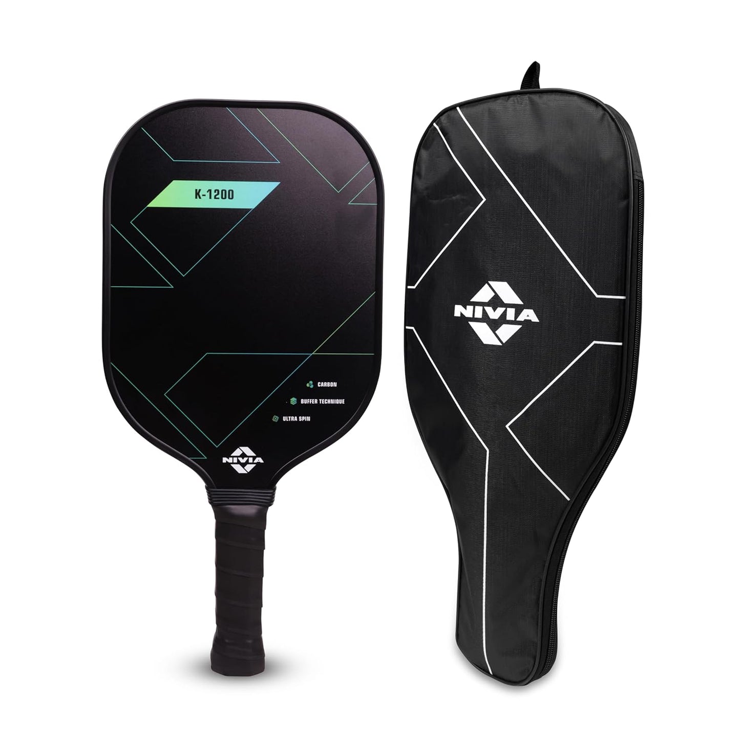 Nivia K-1200 Pickleball Paddle - T700 Carbon Fibre Surface with 16mm Core