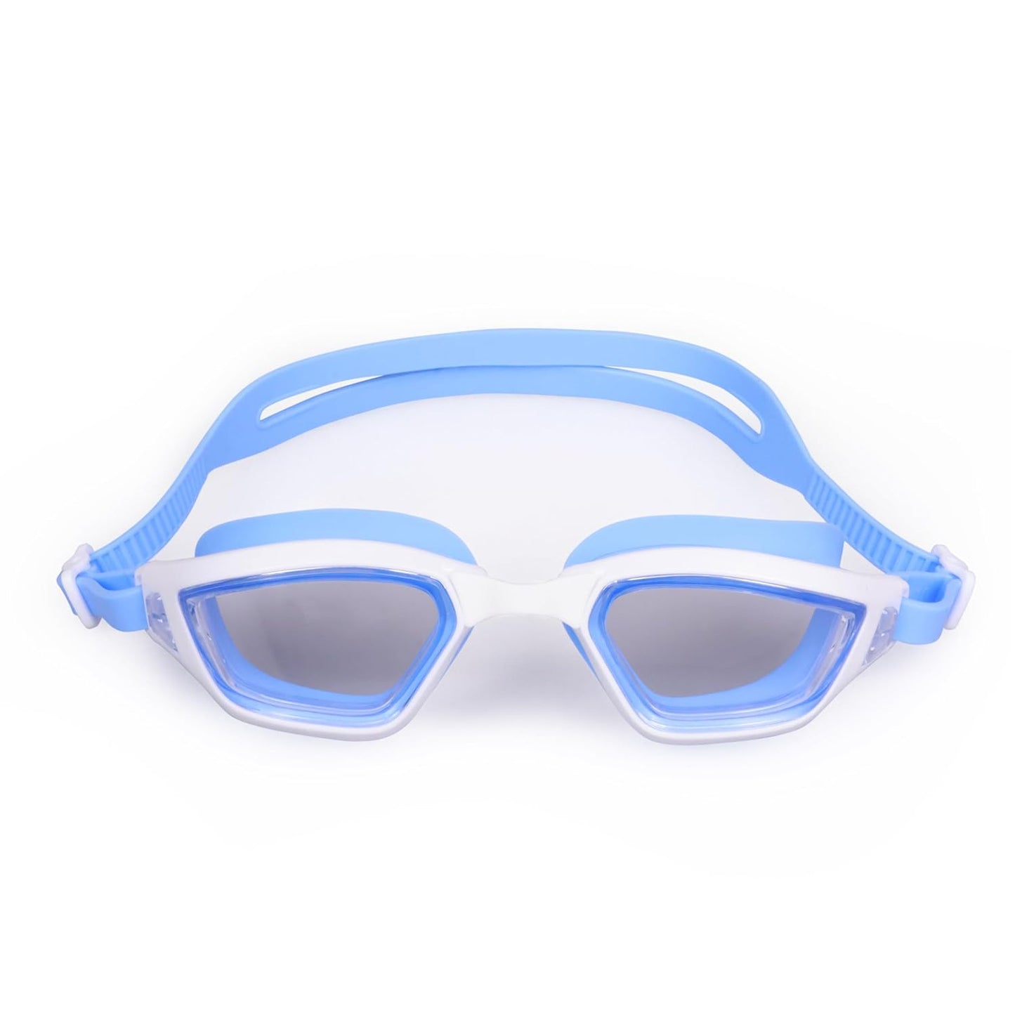 Nivia Visionz Swimming Goggles for Adults | Anti-Fog UV Protection Polycarbonate Clear Lens | Soft Silicone Strap | Comfort Fit Training Swim Goggles for Men & Women | Black/White