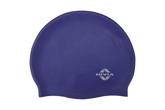 Nivia Pro Silicone Swimming Cap for Adults | Premium Stretch Silicone Swim Cap | Comfortable Waterproof Hair Protection | Unisex Swimming Cap for Men & Women | Black