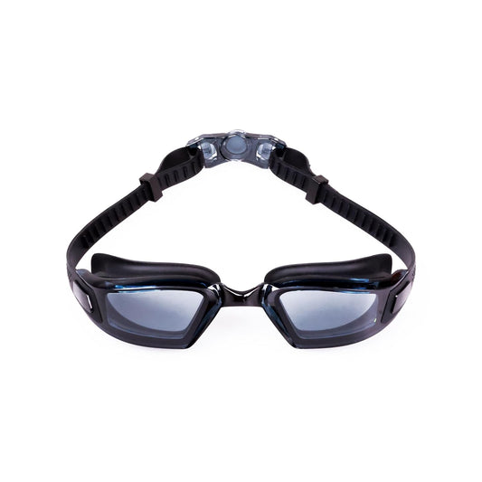 Nivia Viper 2.0 Swimming Goggles for Adults | Polycarbonate Smoke Lens | Anti-Fog UV Protection | Soft Silicone Strap | Comfort Fit Training Swim Goggles for Men & Women (Black Tint)