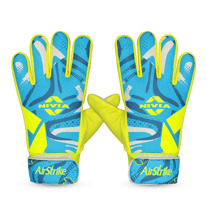Nivia Air Strike Goalkeeper Gloves - All Weather Latex Grip | Match & Amp - Training Gloves