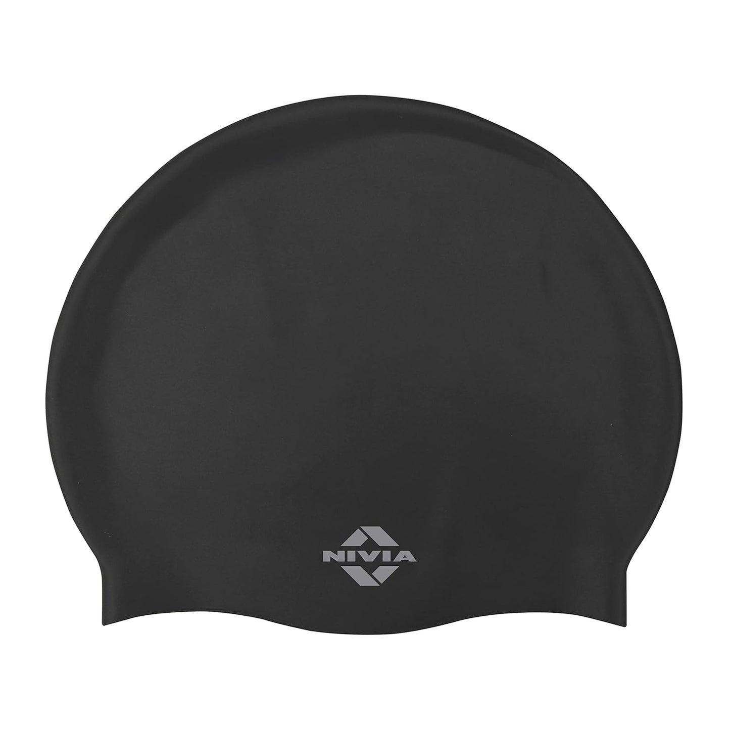 Nivia Classic Silicone Swimming Cap for Adults | Premium Stretch Silicone Swim Cap | Waterproof Hair Protection | Comfortable Unisex Swimming Cap for Men & Women | Black