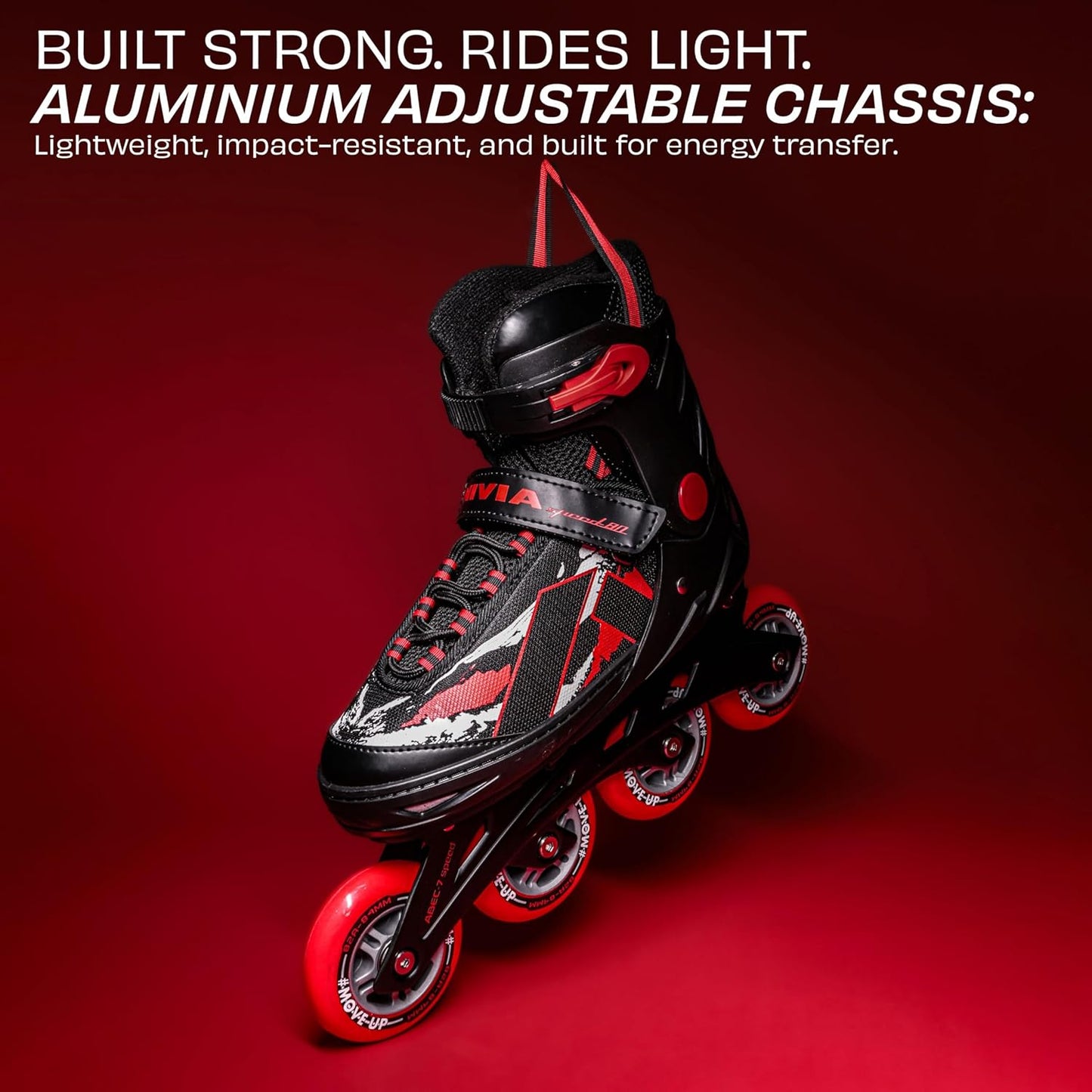 Nivia Speed 80 Inline Skates for Adults - Adjustable Roller Skates with 84mm PU Wheels