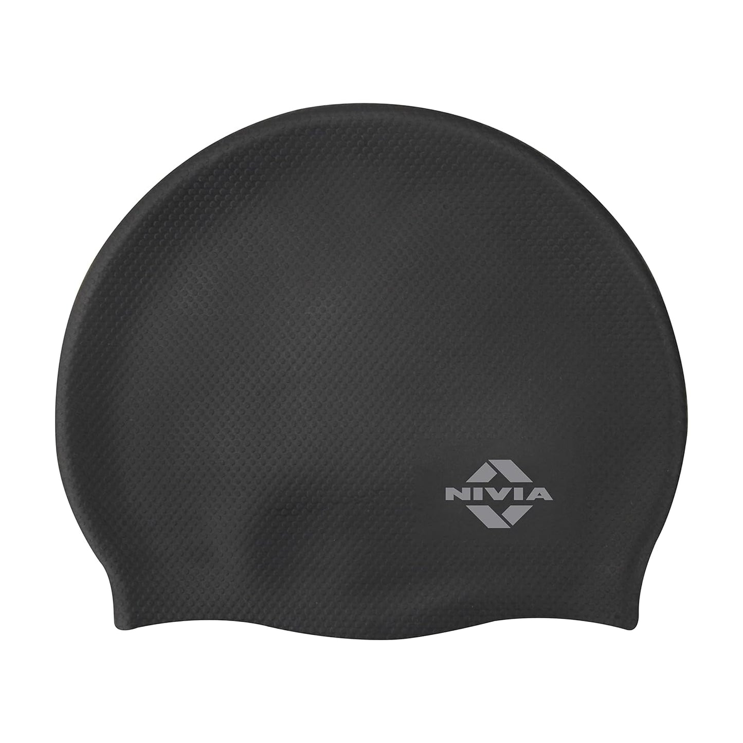 Nivia Pro Silicone Swimming Cap for Adults | Premium Stretch Silicone Swim Cap | Comfortable Waterproof Hair Protection | Unisex Swimming Cap for Men & Women | Black