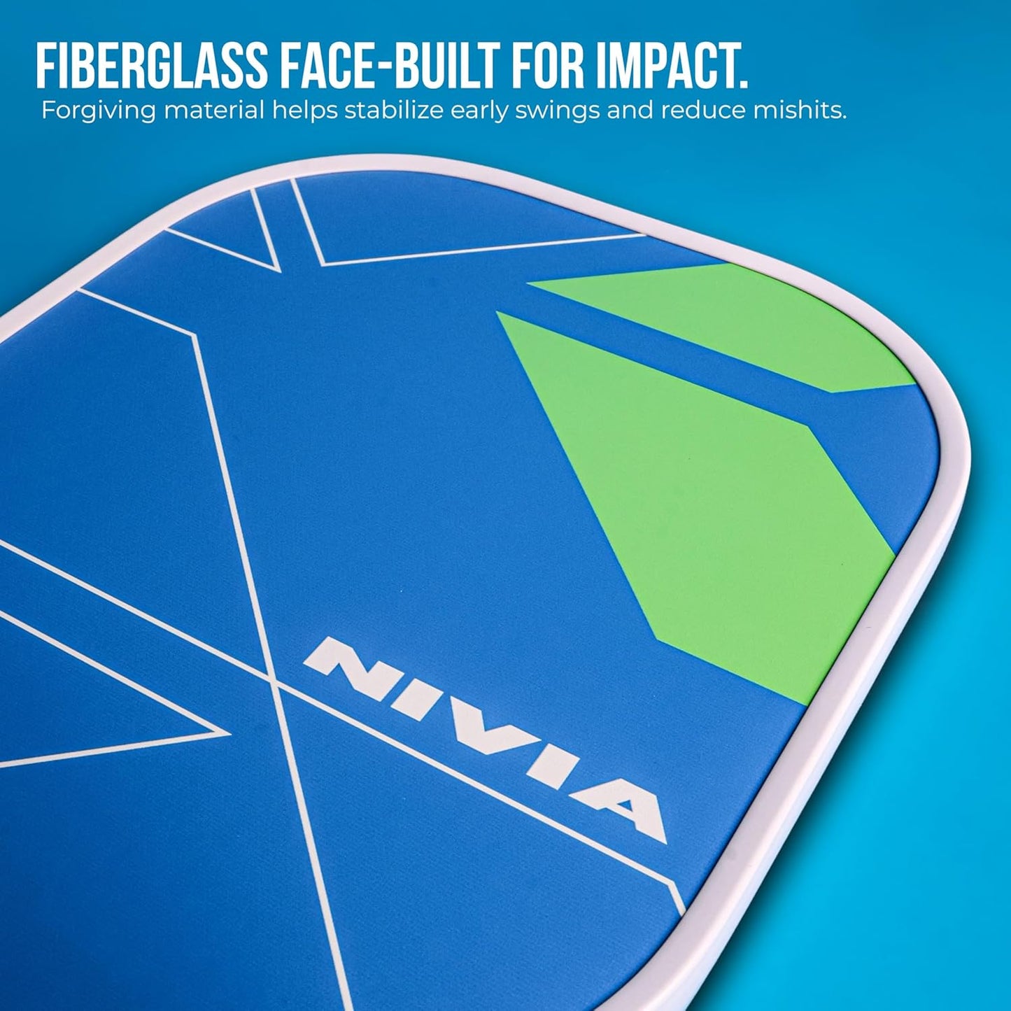 Nivia K-500 Pickleball Paddle - Fibreglass Surface with Cushion Grip & Paddle Cover