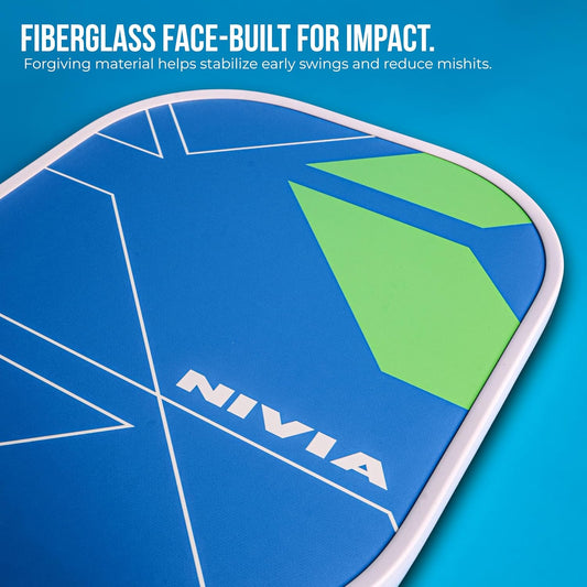 Nivia K-500 Pickleball Paddle - Fibreglass Surface with Cushion Grip & Paddle Cover