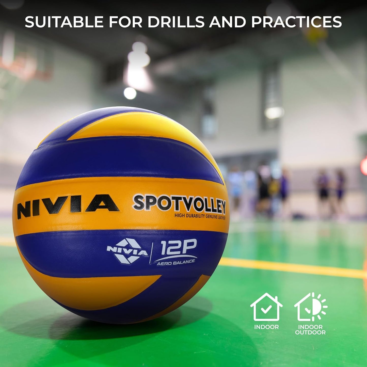 Nivia Spotvolley Volleyball Size 4 - Genuine Leather Championship Match Ball