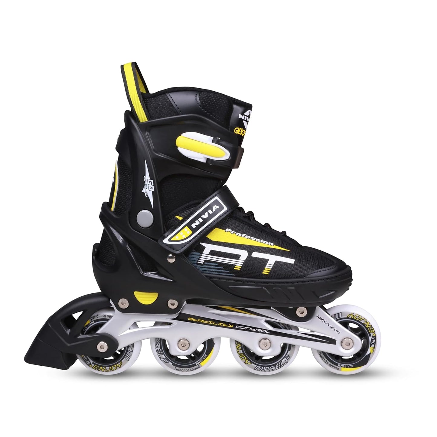 Nivia Classic Inline Skates for Kids - Adjustable Roller Skates with 72mm Wheels