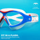 Nivia Unimask Jr. 2.0 Swimming Goggles for Kids | Panoramic Polycarbonate Lens | Anti-Fog UV Protection | Soft Silicone Strap & Frame | Comfort Fit Training Swim Goggles for Boys & Girls