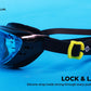 Nivia Eliminator 2.0 Swimming Goggles for Adults | Anti-Fog UV Protection Polycarbonate Lens | Adjustable PU Nose Bridge | Soft Silicone Strap | Professional Training Swim Goggles for Men & Women