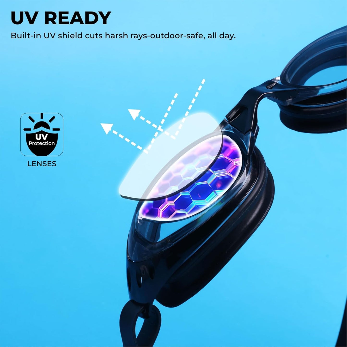 Nivia Eliminator 2.0 Swimming Goggles for Adults | Anti-Fog UV Protection Polycarbonate Lens | Adjustable PU Nose Bridge | Soft Silicone Strap | Professional Training Swim Goggles for Men & Women