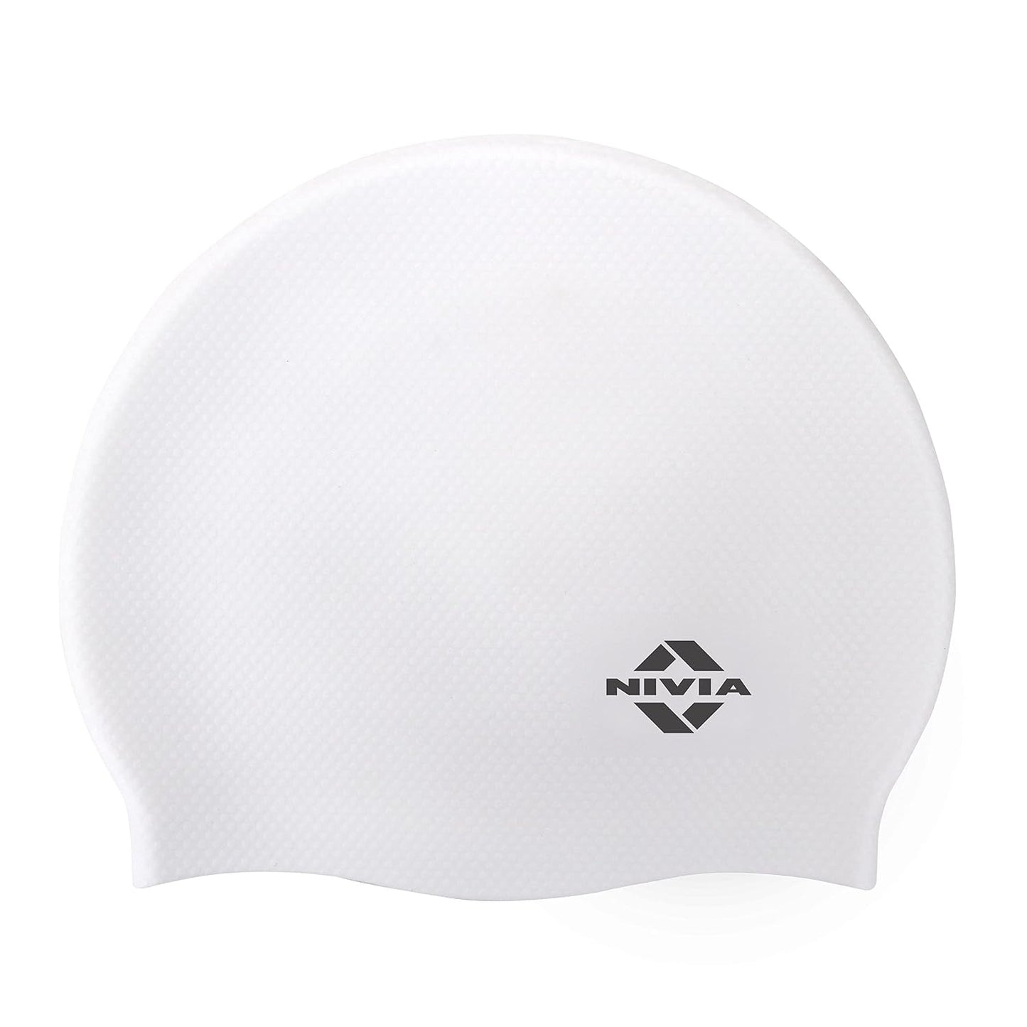 Nivia Pro Silicone Swimming Cap for Adults | Premium Stretch Silicone Swim Cap | Comfortable Waterproof Hair Protection | Unisex Swimming Cap for Men & Women | Black
