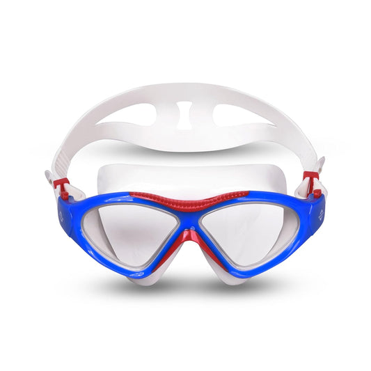 Nivia Unimask Jr. 2.0 Swimming Goggles for Kids | Panoramic Polycarbonate Lens | Anti-Fog UV Protection | Soft Silicone Strap & Frame | Comfort Fit Training Swim Goggles for Boys & Girls