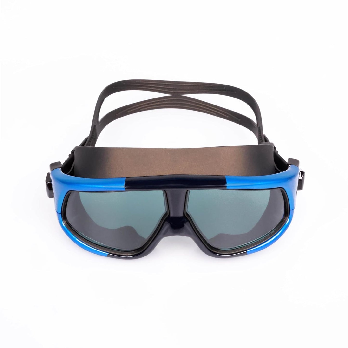 Nivia Pro Mask 2.0 Swimming Mask for Adults | Anti-Fog UV Protection Polycarbonate Smoke Lens | Full Face Comfort Fit | Soft Silicone Strap | Training Swimming Mask for Men & Women | Black