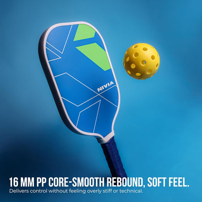 Nivia K-500 Pickleball Paddle - Fibreglass Surface with Cushion Grip & Paddle Cover