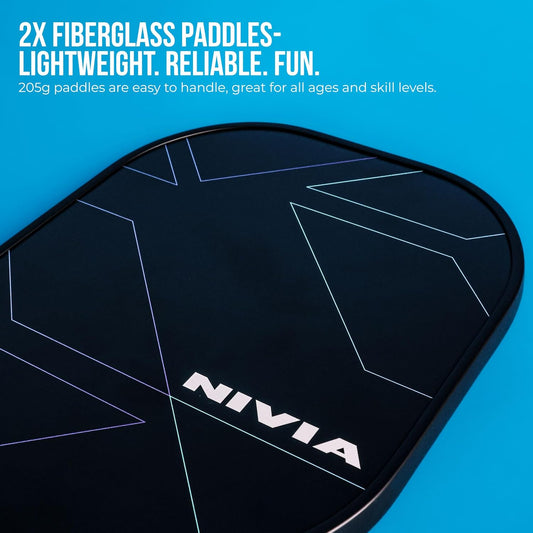 Nivia K-700 Pickleball Paddle Combo Set - 2 Paddles, 2 Balls & Carry Bag