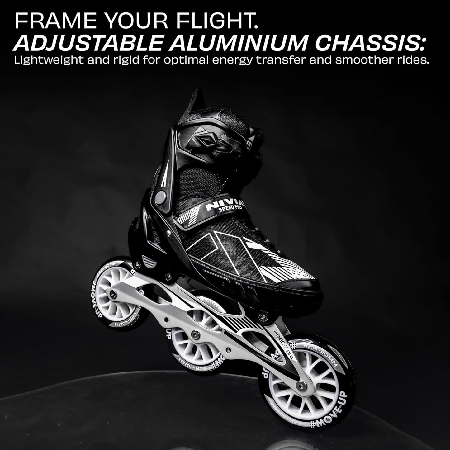 Nivia Speed Pro Inline Skates for Adults - 110mm Wheels, ABEC-7 Bearings, Adjustable Fitness Roller Skates