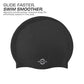 Nivia Classic Silicone Swimming Cap for Adults | Premium Stretch Silicone Swim Cap | Waterproof Hair Protection | Comfortable Unisex Swimming Cap for Men & Women | Black