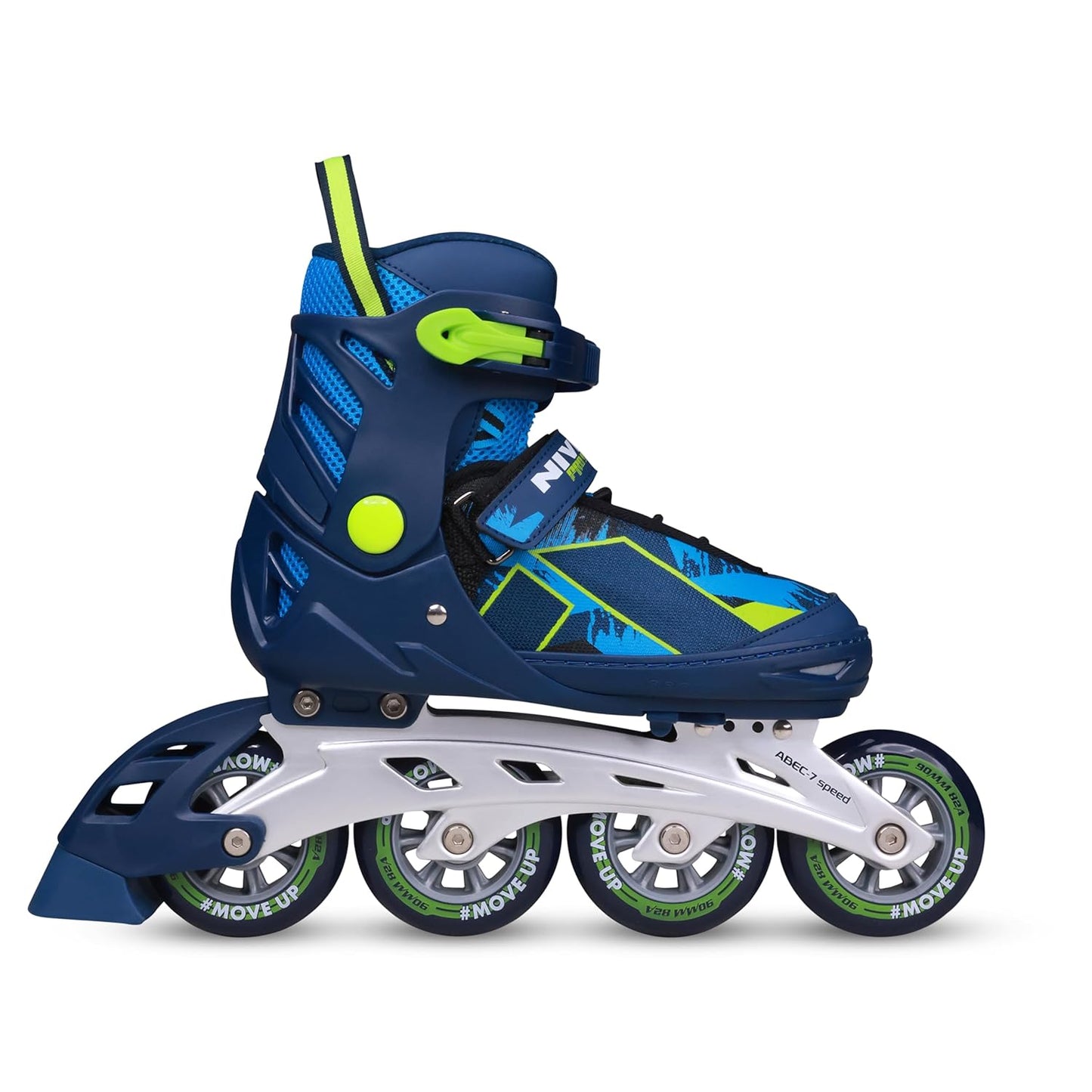 Nivia Pro 90 Inline Skates for Adults - Adjustable Roller Skates with 90mm Wheels & ABEC-7 Bearings