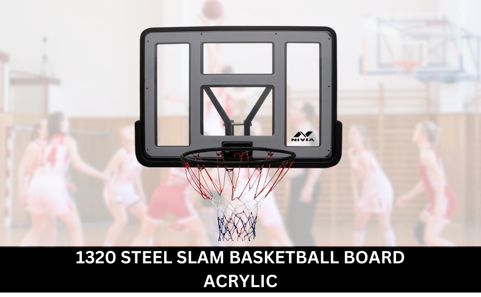 Nivia Pro Slam Force Portable Basketball Set BB-1322 | Adjustable Basketball Hoop | Weather-Proof Nylon Net | Telescopic Height Adjustment