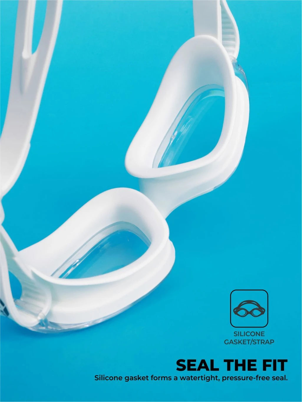 Nivia Visor Swimming Goggles for Adults | Anti-Fog UV Protection Polycarbonate Lens | Full Silicone Comfort Fit | Professional Training Swim Goggles for Men & Women | White