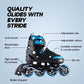 Konex 4 Wheel Inline Skates for Kids & Adults - Adjustable ABEC-7 PU Wheel Roller Skates (Blue, EU 43-45)