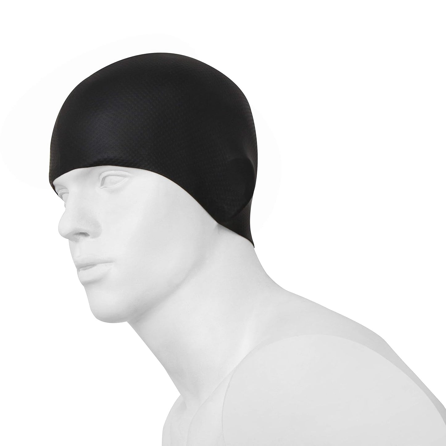 Nivia Pro Silicone Swimming Cap for Adults | Premium Stretch Silicone Swim Cap | Comfortable Waterproof Hair Protection | Unisex Swimming Cap for Men & Women | Black