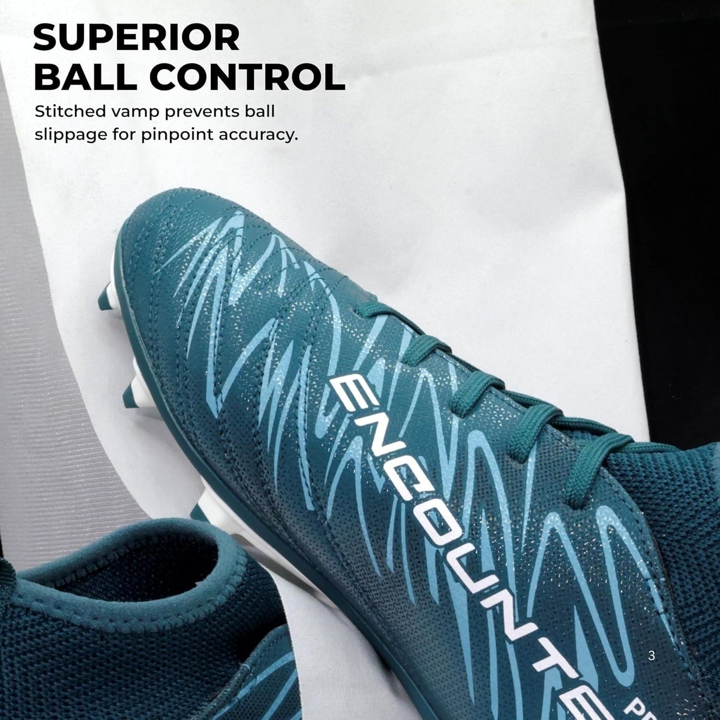 Nivia Encounter Pro 10.0 Football Shoes – Synthetic Leather Upper, TPU Stud Sole, Die-Cut EVA Insole | Lightweight Comfort, Grip & Durability for Hard Ground/Grass - Best Price online Prokicksports.com