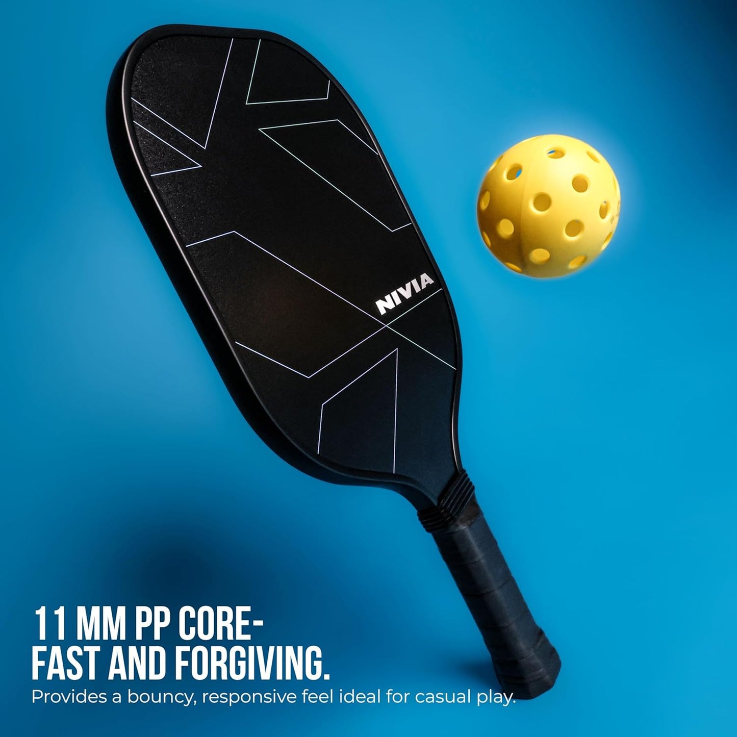 Nivia K-700 Pickleball Paddle Combo Set - 2 Paddles, 2 Balls & Carry Bag