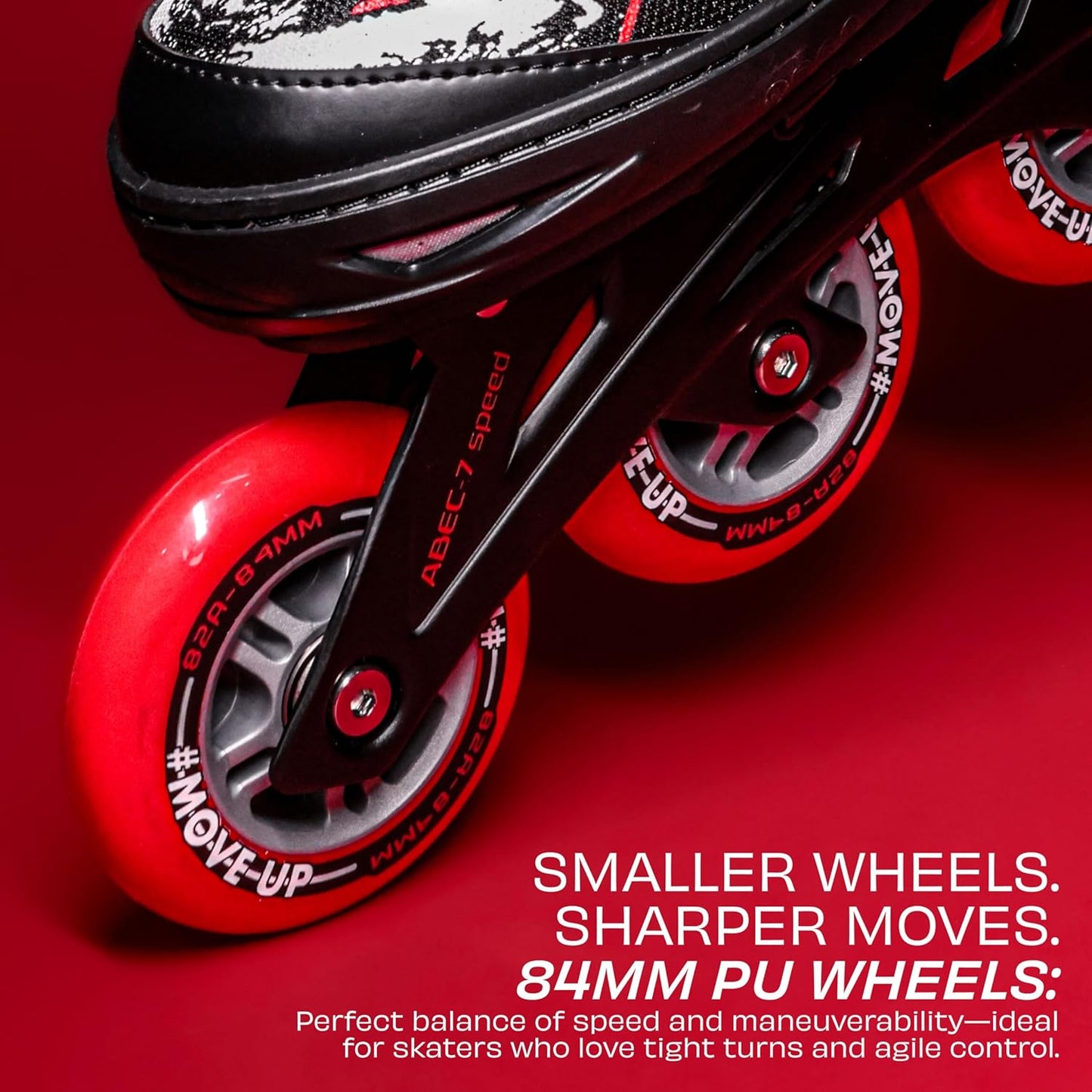 Nivia Speed 80 Inline Skates for Adults - Adjustable Roller Skates with 84mm PU Wheels
