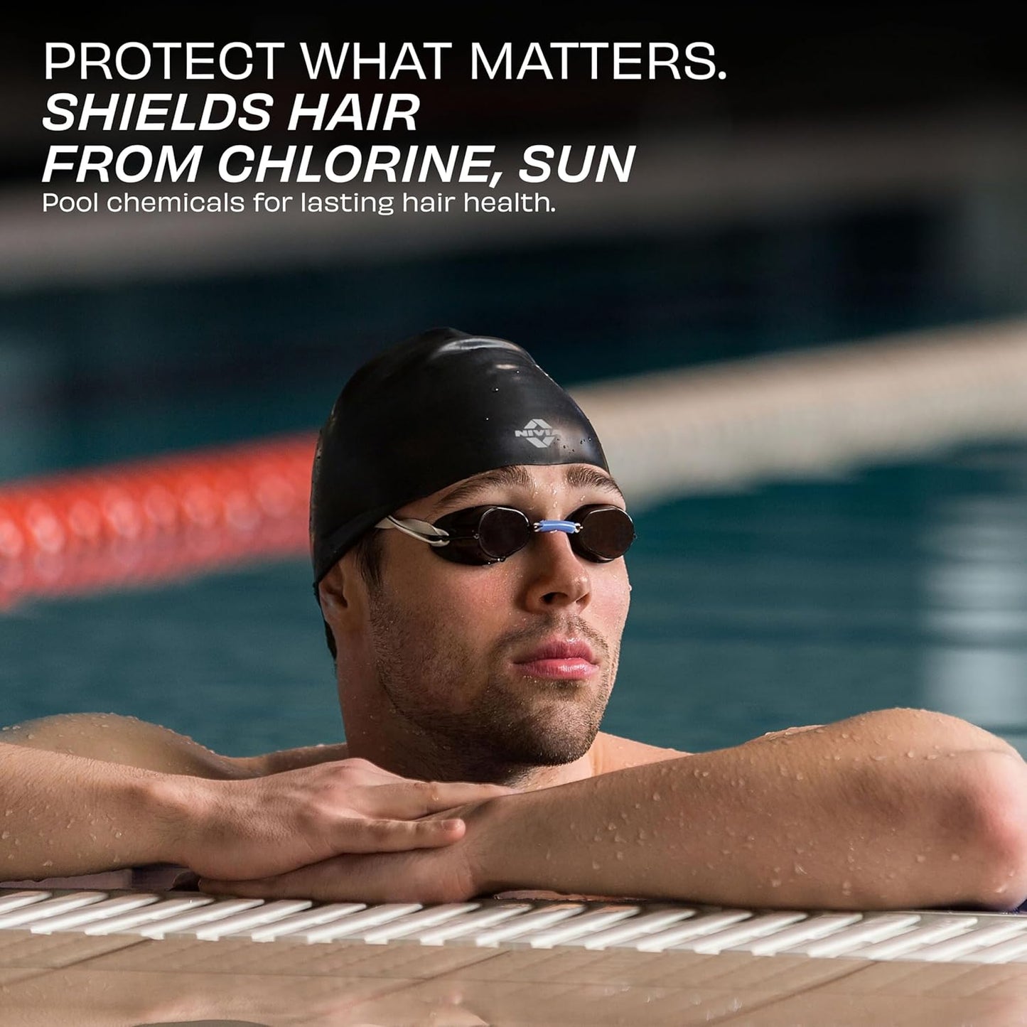 Nivia Classic Silicone Swimming Cap for Adults | Premium Stretch Silicone Swim Cap | Waterproof Hair Protection | Comfortable Unisex Swimming Cap for Men & Women | Black