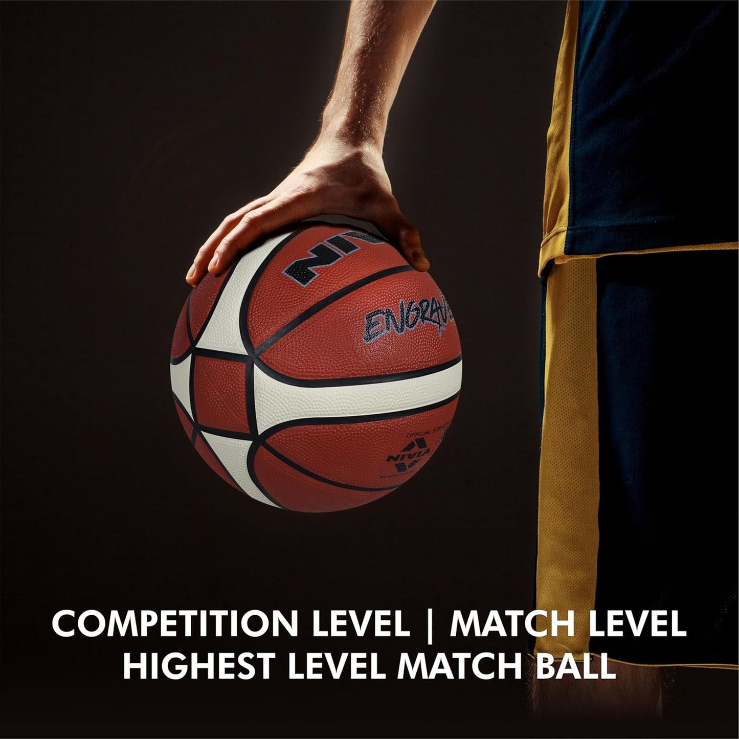 Nivia Engraver Basketball Size 5 - BFI Standard Rubber Basketball for Indoor &amp; Outdoor Play