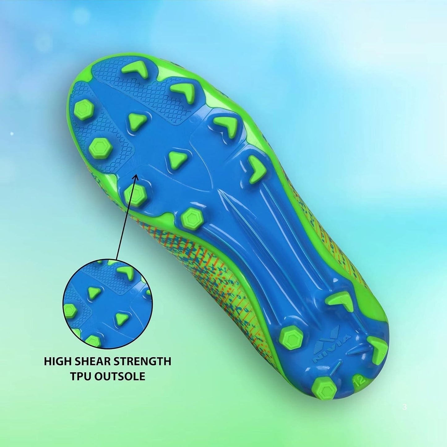 NIVIA Encounter 9.0 Kids Football Shoes – Synthetic Upper, Rubber Stud Sole, EVA Insole | Lightweight Comfort, Grip & Stability for Young Players - Best Price online Prokicksports.com