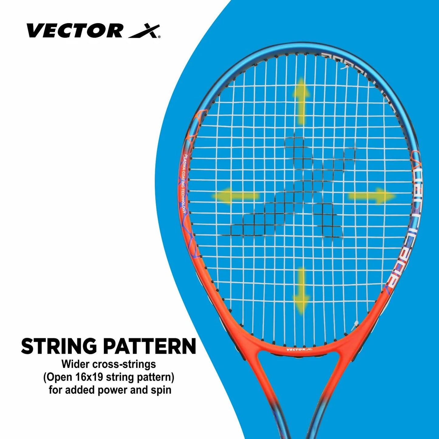 Vector X Barricade One Piece Composite Full Cover Tennis Racquet