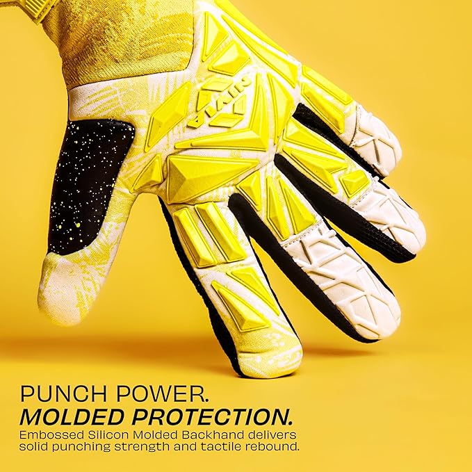 Nivia Aura Goalkeeper Gloves | 4 mm Dura Latex Palm with Dura Dots | Negative Cut Professional Football GK Gloves