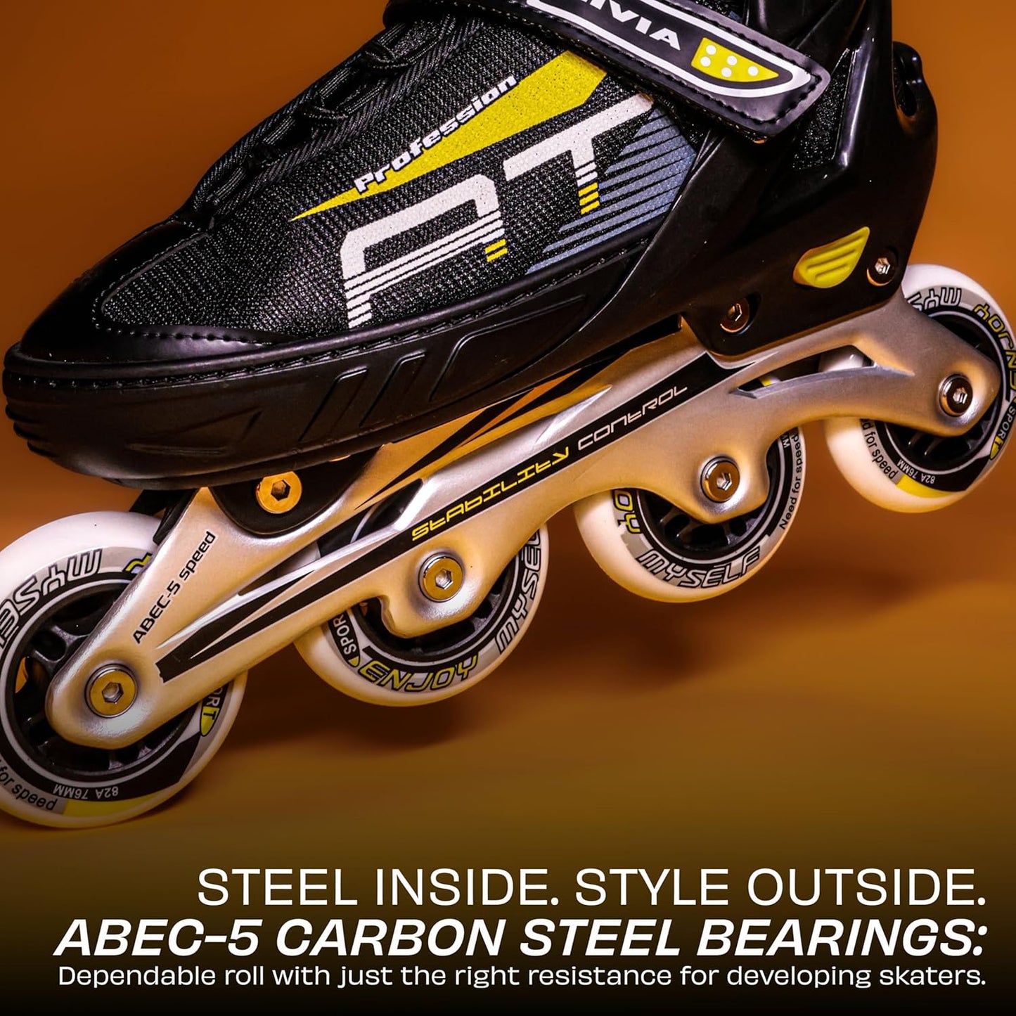 Nivia Classic Inline Skates for Kids - Adjustable Roller Skates with 72mm Wheels