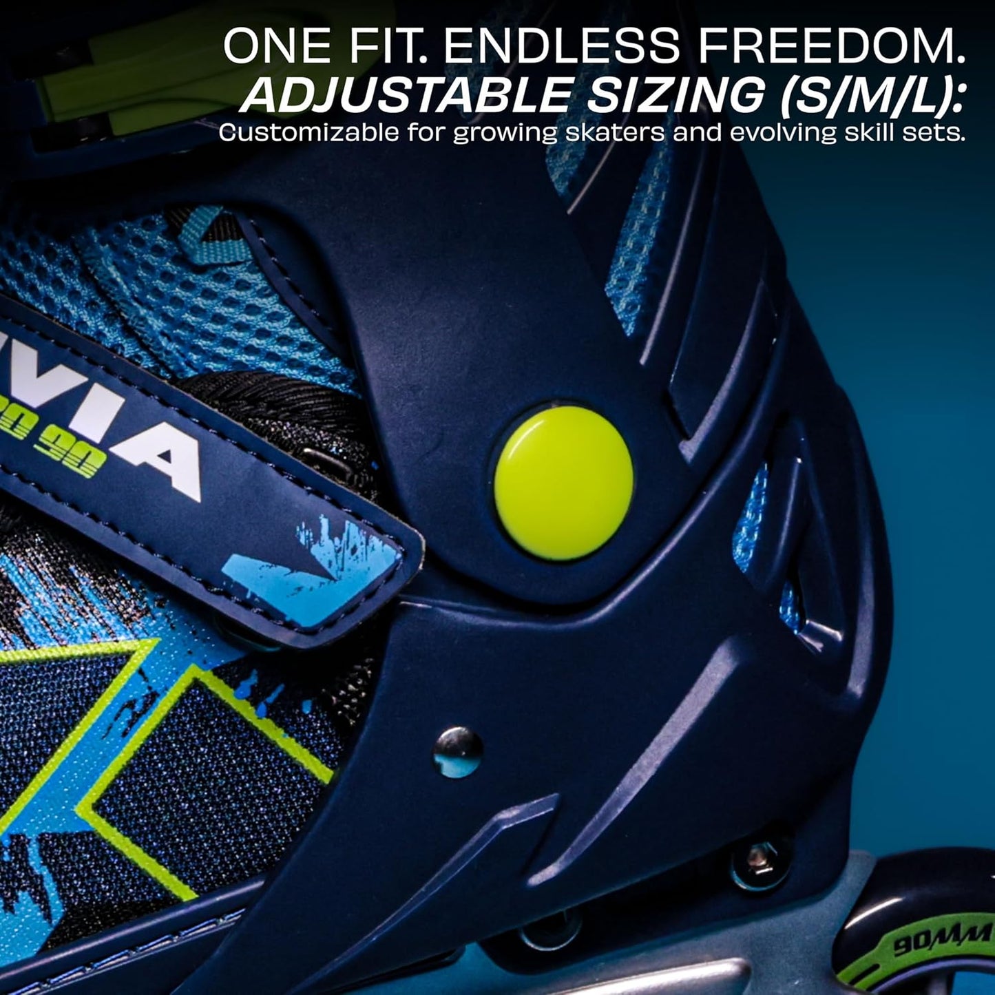 Nivia Pro 90 Inline Skates for Adults - Adjustable Roller Skates with 90mm Wheels & ABEC-7 Bearings