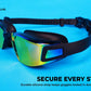 Nivia Viper 2.0 M Swimming Goggles for Adults | Mirror Polycarbonate Lens | Anti-Fog UV Protection | Hydrodynamic Performance Design | Soft Silicone Strap | Professional Training Swim Goggles for Men & Women
